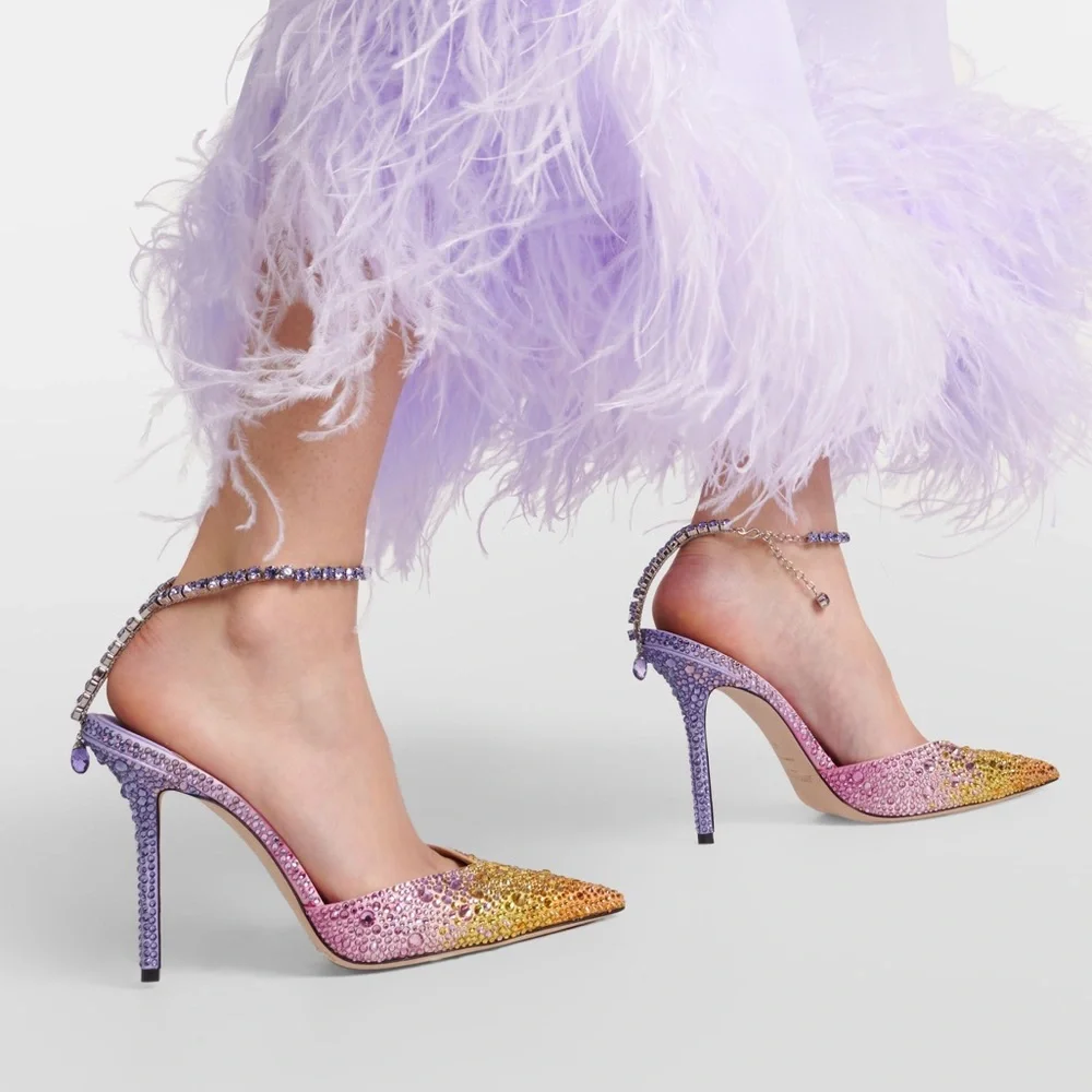 New JIMMY CHOO Saeda 100 embellished satin pumps $2,095 37 - Picture 7 of 17